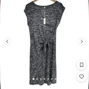 Max Studio Women Knit Dress Midi Sz3X Heather Black Stretch Jersey Sleeveless